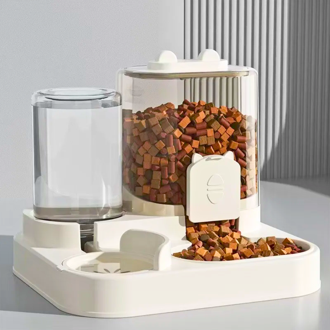 Timesaving Automatic Pet Feeder With Water Fountain