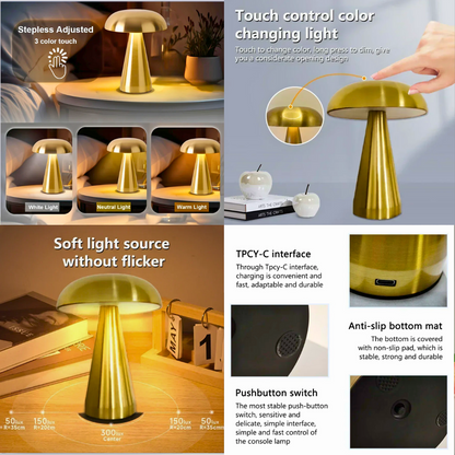 Modern Metal Mushroom Lamp