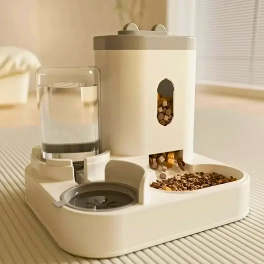 Timesaving Automatic Pet Feeder With Water Fountain